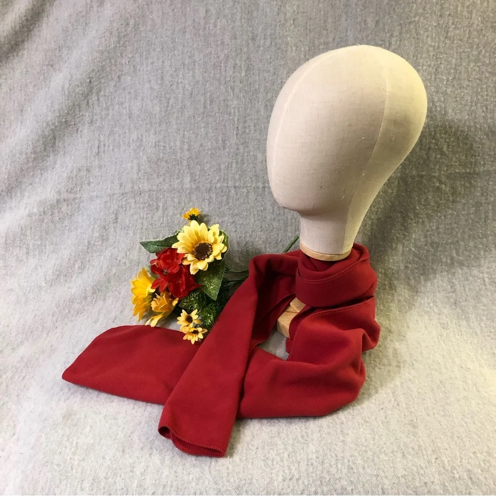 NWT - Lands' End Cozy Vivid Red Fleece Scarf